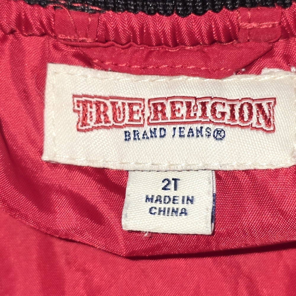 True Religion Red Puffer Quilted Jacket Unisex Size 2T - Picture 4 of 5